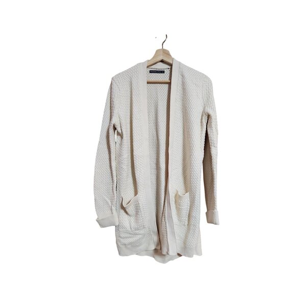 Abercrombie & Fitch Womens Textured Open Front Cardigan Sweater With Pockets Sma - Picture 1 of 3